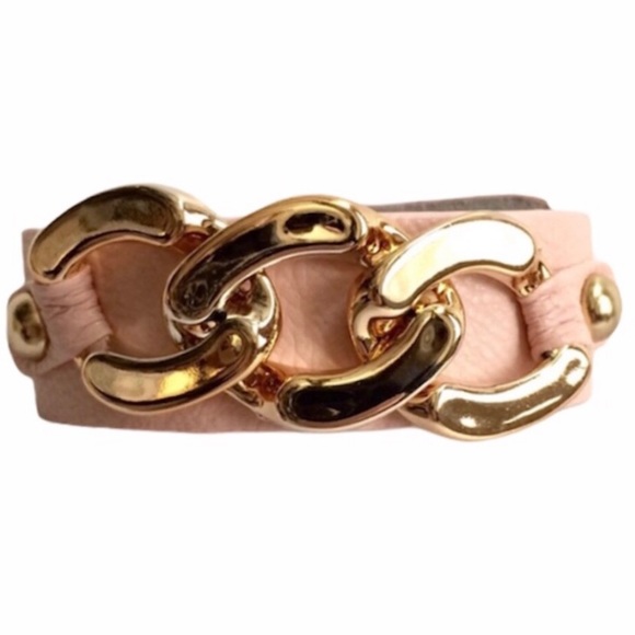 Jewelry - 3 for 15🎀Pink faux leather chain bracelet